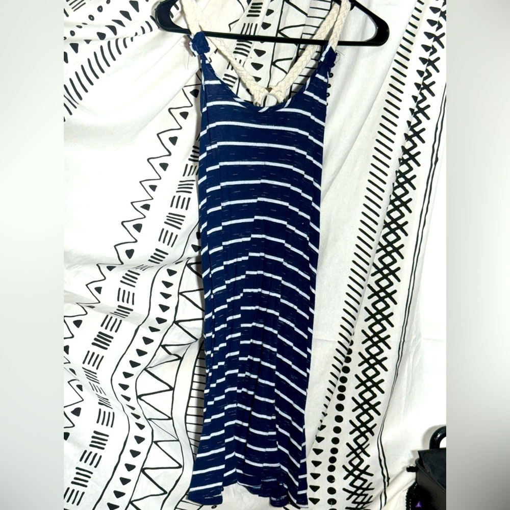 Blue and white swimsuit cover dress